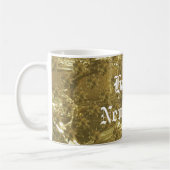 Festive Gold Stars Joyeux Café Mug du Nouvel An (Gauche)