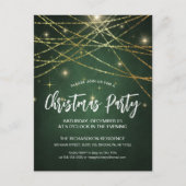 Festive Gold String-lampjes met kerstfeest Uitnodiging Briefkaart (Voorkant)