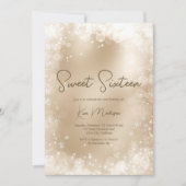 Festive Gold white snow elegant chic suikerzoet 16 Kaart (Voorkant)