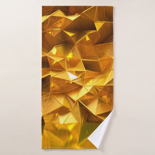 Festive golden background with triangles, bathroom (Serviette de bain)
