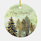Festive Golden Green-kerstbomen Keramisch Ornament (Achterkant)