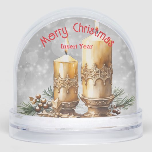 Festive Golden Merry Christmas Candles Keepsake (Avant)