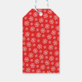 Festive Green and Red Reindeer and Snowflakes Cadeaulabel (Achterkant)