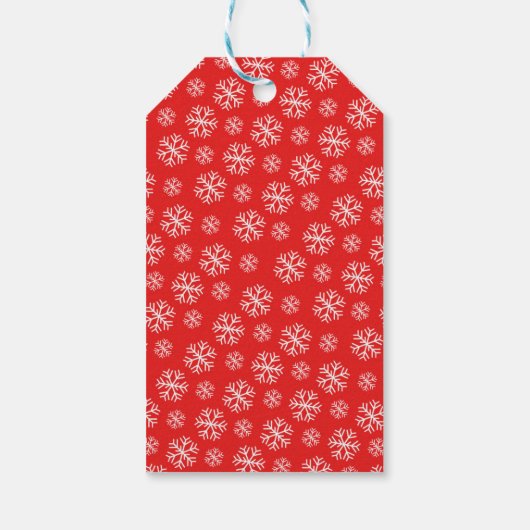 Festive Green and Red Reindeer and Snowflakes Cadeaulabel (Achterkant)