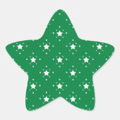 Festive Green and White Stars Pattern Ster Sticker (Voorkant)