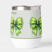 Festive Green Furry Bow-Lights Naughty ou Nice (Gauche)