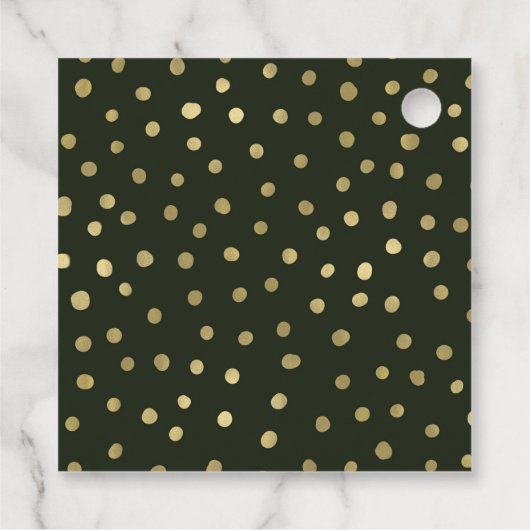 Festive Green & Gold Snow Holiday Party Bedankjes Labels (Achterkant)