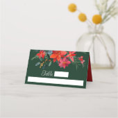 Festive Green Holiday Poinsettia kerstbruiloft (Voorkant)