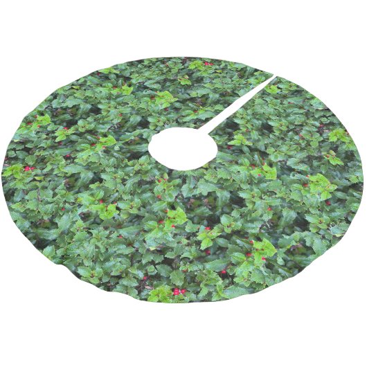 Festive Green Holly Berry Christmas Kerstboom Rok (Gekanteld)