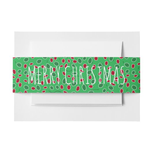 Festive Green Invitation Belly Band Uitnodigingen Wikkel (Voorkant Voorbeeld)
