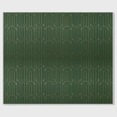 Festive Green Modern Art Deco Gold Pattern 102 Cadeaupapier (Vlak)