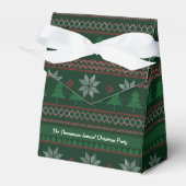 Festive Green Tree Ugly kerstSweater Party Bedankdoosjes (Voorkant Zijde)