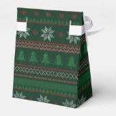 Festive Green Tree Ugly kerstSweater Party Bedankdoosjes (Achterkant)