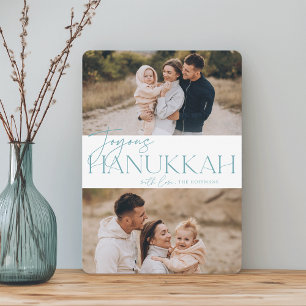 Festive Greeting   2 Foto Joyous Hanukkah Feestdagenkaart