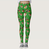 Festive Guinea Pigs Kerstmis gevlekt Leggings (Voorkant)