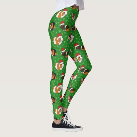 Festive Guinea Pigs Kerstmis gevlekt Leggings (Rechts)