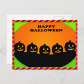 Festive Halloween Jack o' Lantern Silhouettes Briefkaart (Voorkant / Achterkant)