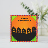 Festive Halloween Jack o' Lantern Silhouettes Kaart (Staand voorkant)