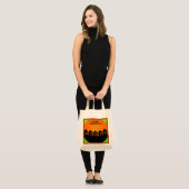 Festive Halloween Jack o' Lantern Silhouettes Tote Bag (Voorkant (model))