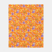 Festive Halloween Oranje Patterned Design Fleece Deken (Voorkant)