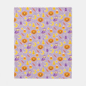 Festive Halloween Paars Patterned Design Fleece Deken (Voorkant)