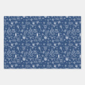 Festive Hand Drawn Doodles Christmas Pattern Inpakpapier Vel (Voorkant 3)