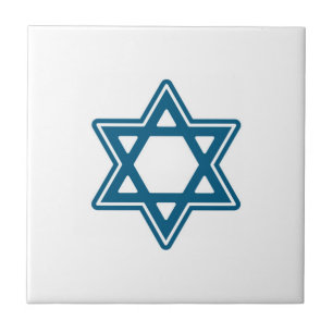 Festive Hanukkah Single Star Ceramic Tile Tegeltje
