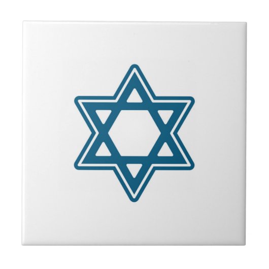 Festive Hanukkah Single Star Ceramic Tile Tegeltje (Voorkant)