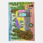 Festive Happy Camper Travel Trailer Serviette de c (Vertical)