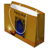 Festive Happy Diwali Fireworks - Grote Gift Bag Groot Cadeauzakje (Achterkant Gekanteld)
