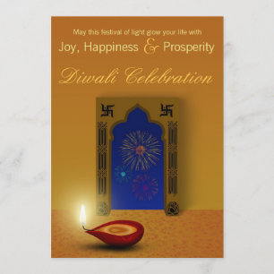 Festive Happy Diwali Fireworks - Uitnodiging