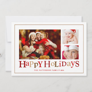 Festive Happy Holidays Trois Carte photo photo