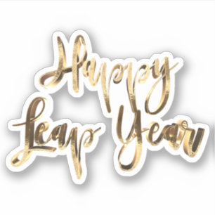 Festive Happy Leap Year door Elegant Gold Kijk Scr Sticker