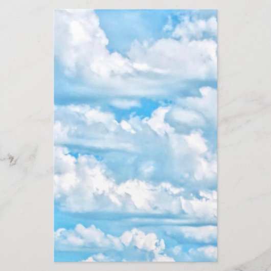 Festive Happy Sunny Clouds Achtergrond Briefpapier (Voorkant)