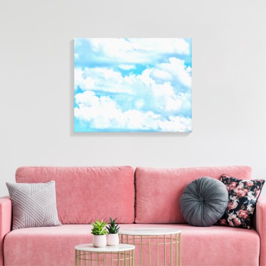 Festive Happy Sunny Clouds Achtergrond Canvas Afdruk (Insitu (Woonkamer))