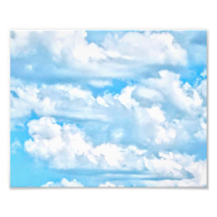 Festive Happy Sunny Clouds Achtergrond Foto Afdruk