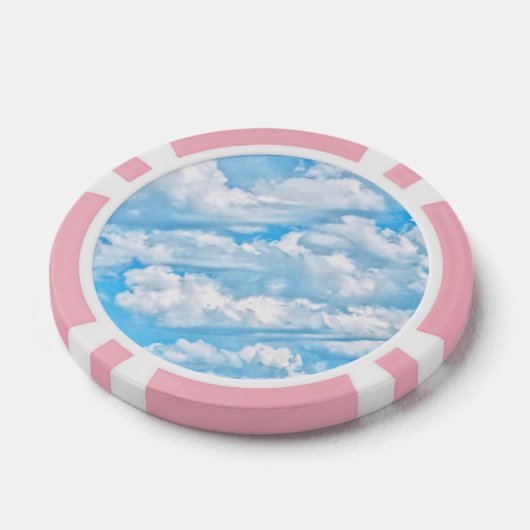 Festive Happy Sunny Clouds Achtergrond Pokerchips (Enkel)
