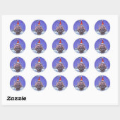 Festive Hippo Holiday Ronde Sticker (Vel)