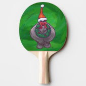 Festive Hippo on Green Tafeltennisbatje (Achterkant)