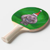 Festive Hippo on Green Tafeltennisbatje (Voorkant Gekanteld)