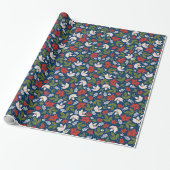 Festive Holiday Floral Cadeaupapier (Uitgerold)