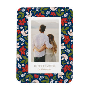 Festive Holiday Floral Magneet