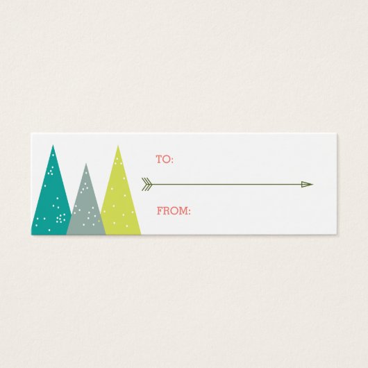 Festive Holiday Forest Gift Labels Mini Visitekaartjes (Voorkant)