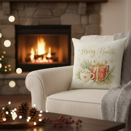 Festive Holiday Gift and Cocoa Throw Pillow Kussen