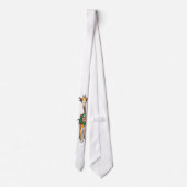 Festive Holiday Giraffe, groen rood Holly Stropdas (Achterkant)