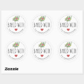 Festive Holiday Greenery met liefdespoot Ronde Sticker (Vel)