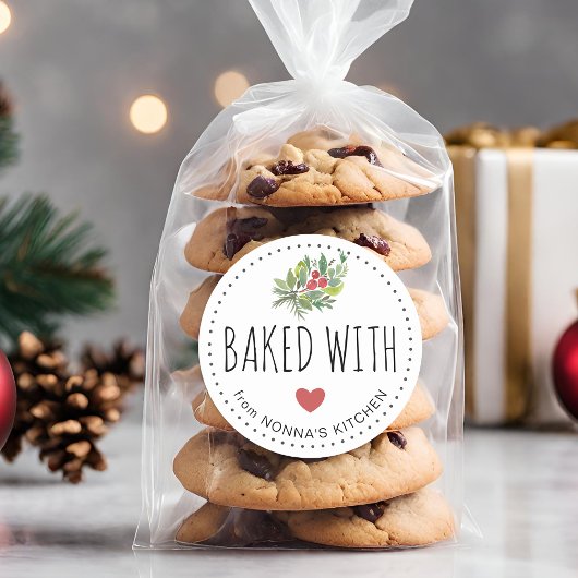 Festive Holiday Greenery met liefdespoot Ronde Sticker