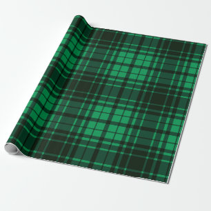 Festive Holiday Groen en Zwart Tartan Cadeaupapier