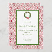 Festive Holiday Invitation Save The Date (Voorkant / Achterkant)