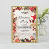 Festive Holiday Kerstfeest White Gold Glitter Kaart (Staand voorkant)